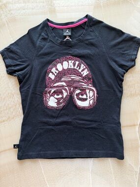 Jordan Rare Vintage Son of Mars Black Tee with Pink Brooklyn Graphic
